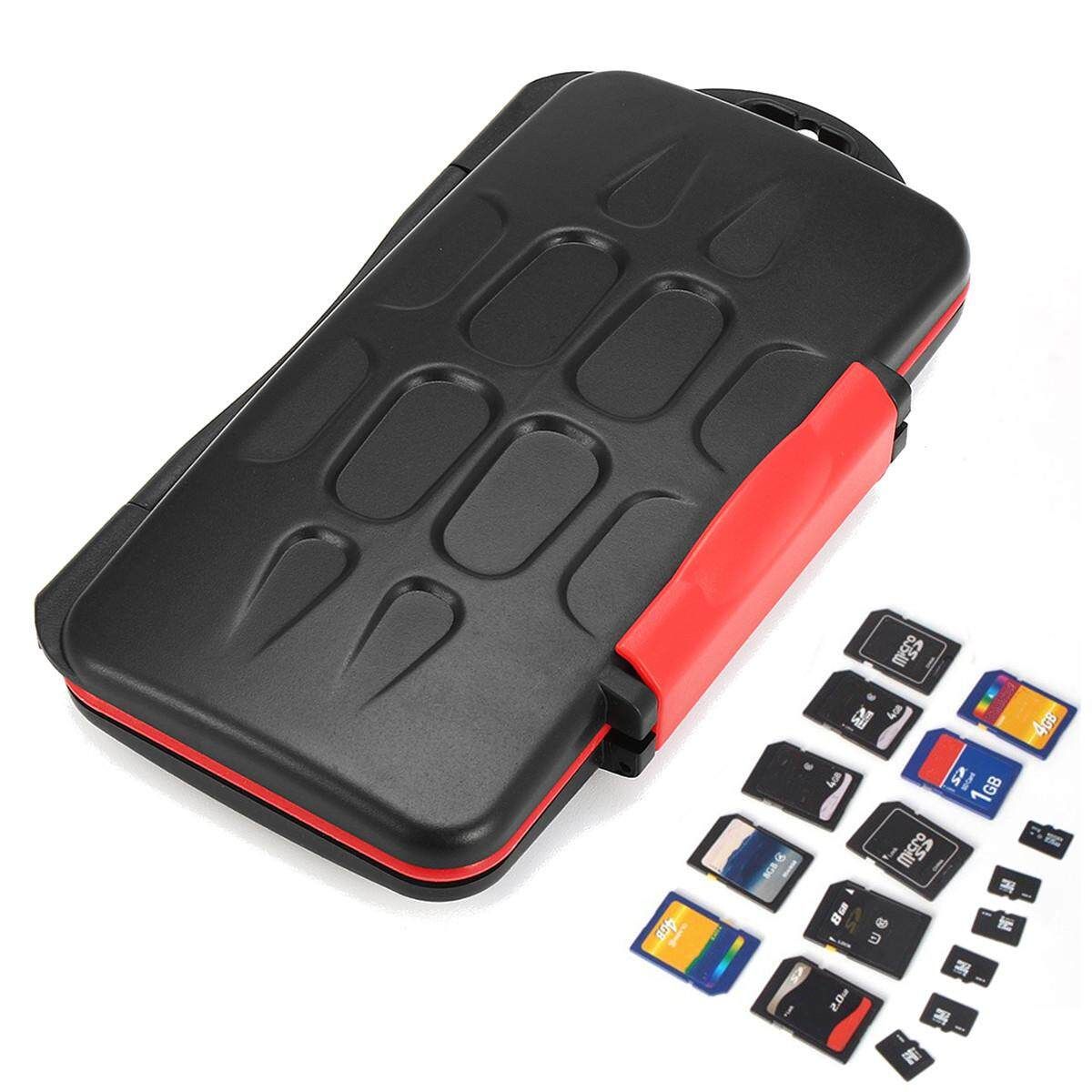 Waterproof 12 SD+12 TF Cards Box Memory Card Case Holder Protector Hard Pouch