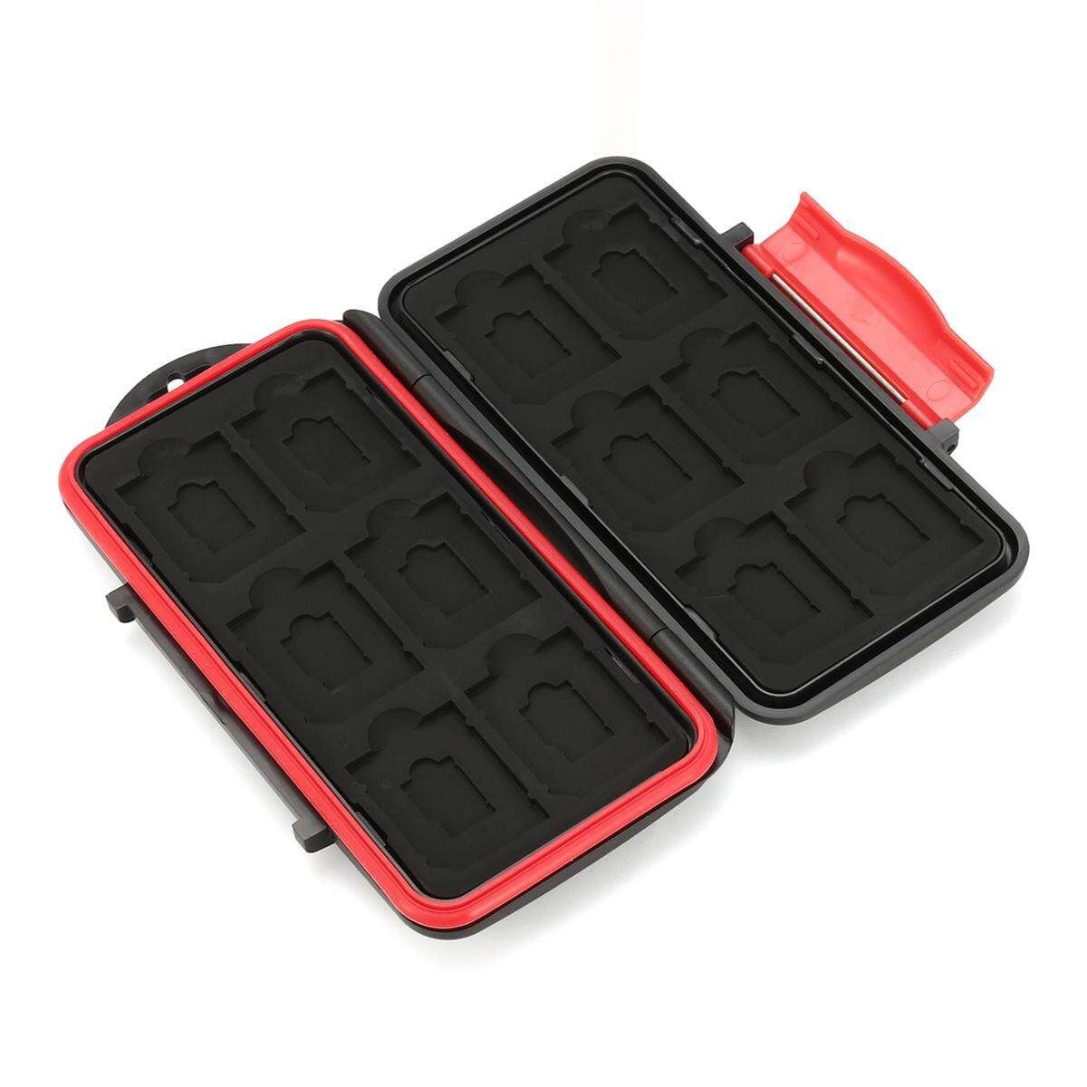 Waterproof 12 SD+12 TF Cards Box Memory Card Case Holder Protector Hard Pouch