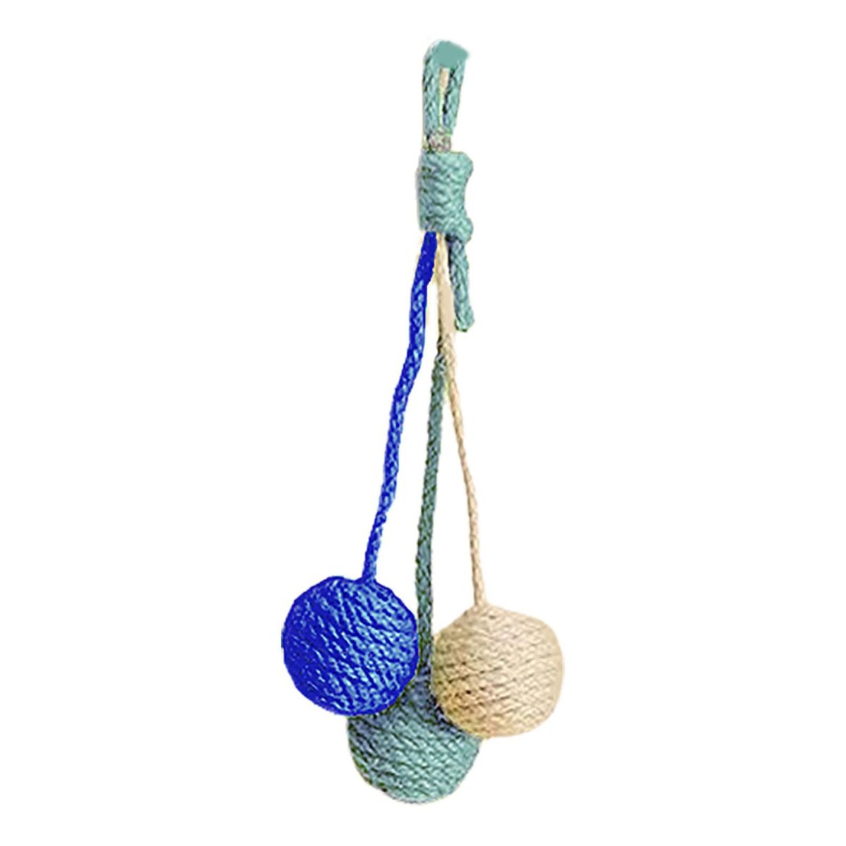 Cat Scratch Toy Bite Cat Nip Sisal Ball Blue