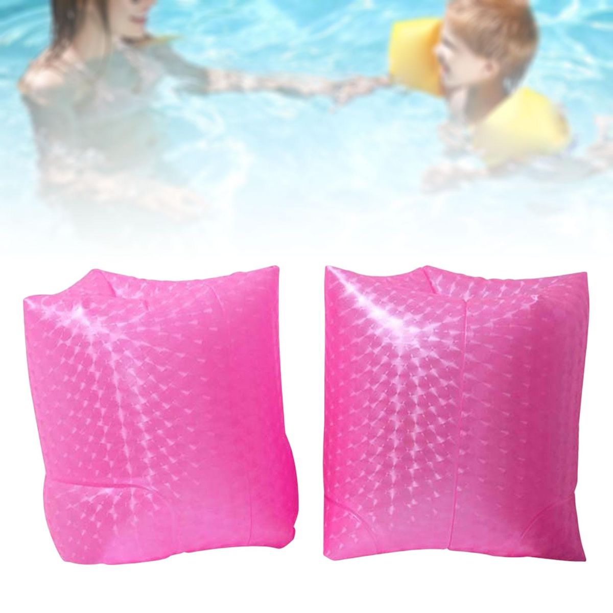 Inflatable Arm Bands Swim Floater Sleeves Swimming Arm Floats For Pink