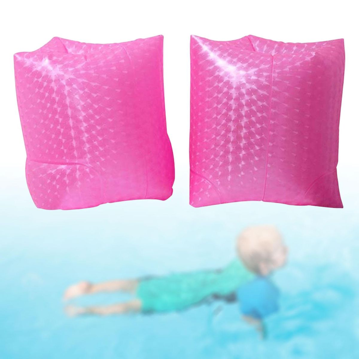 Inflatable Arm Bands Swim Floater Sleeves Swimming Arm Floats For Pink