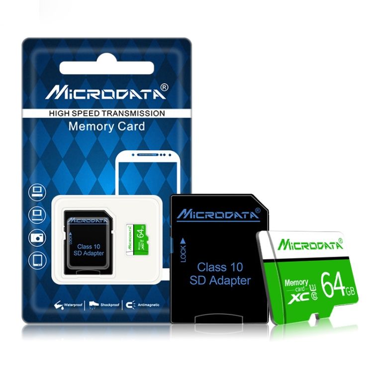 MICRODATA 64GB U3 Green And White TF(Micro SD) Memory Card