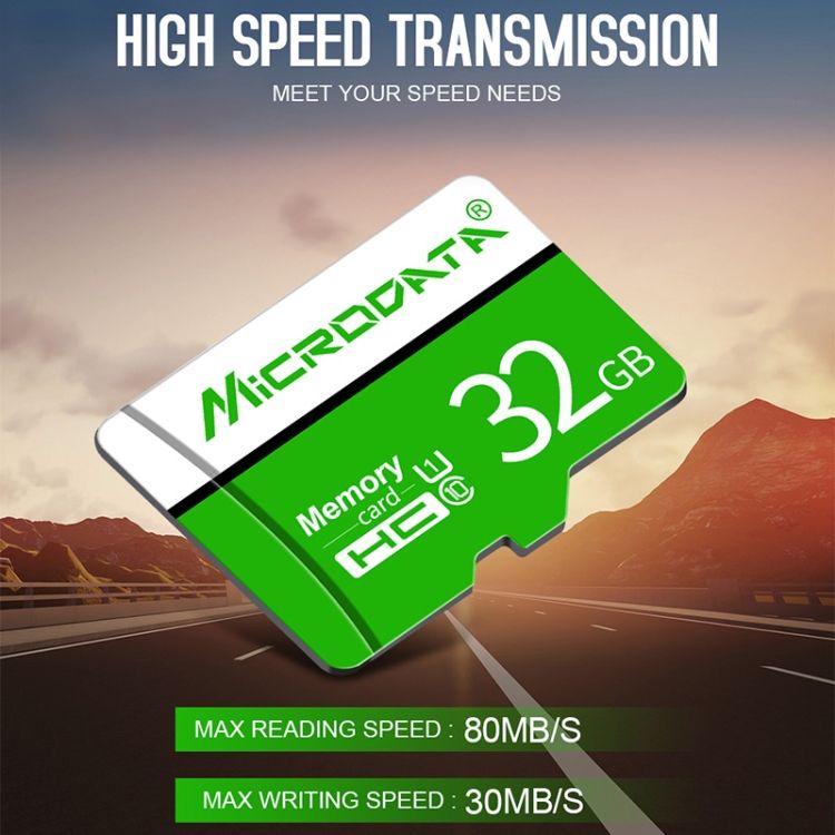MICRODATA 64GB U3 Green And White TF(Micro SD) Memory Card