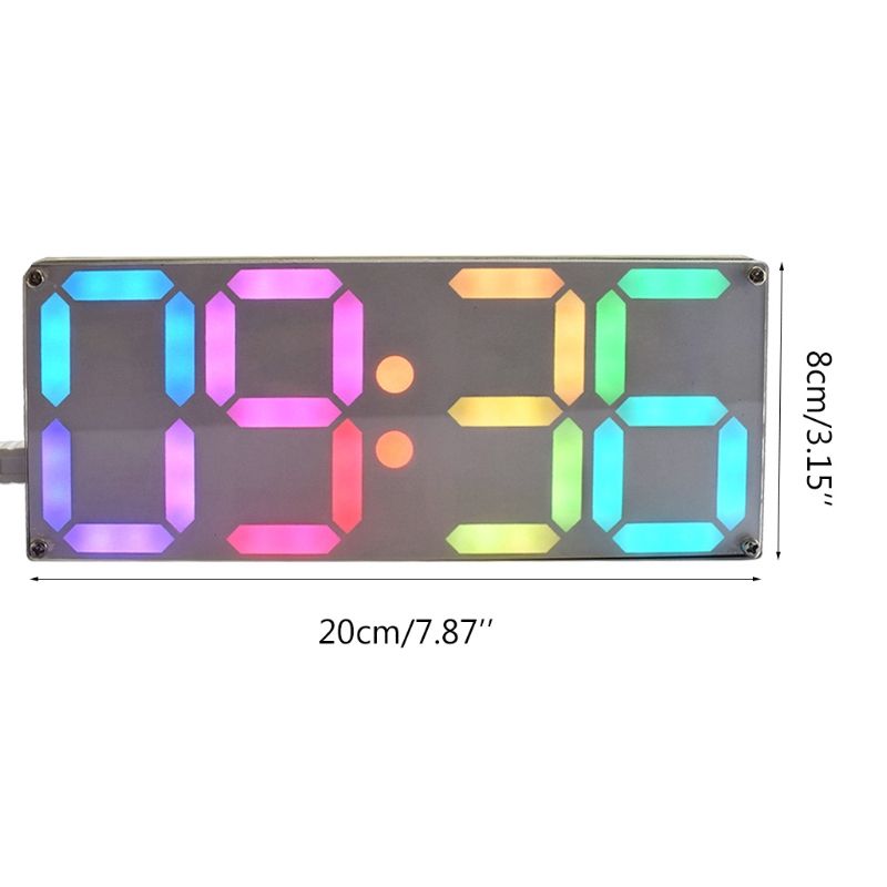 DIY-able Rainbow-colored Digital Clock With Large-screen Display Color Gradient