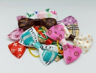 6 Pieces Colourful Pet Bowknot Rubber Band Hair Bow