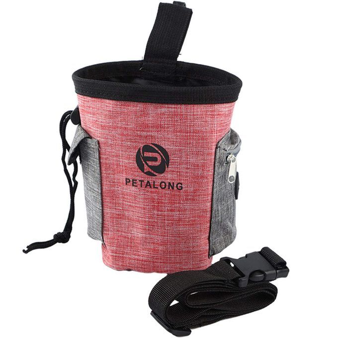 Dog Food Bag With Belt Clip Portable Convenient For Pet Outing Red