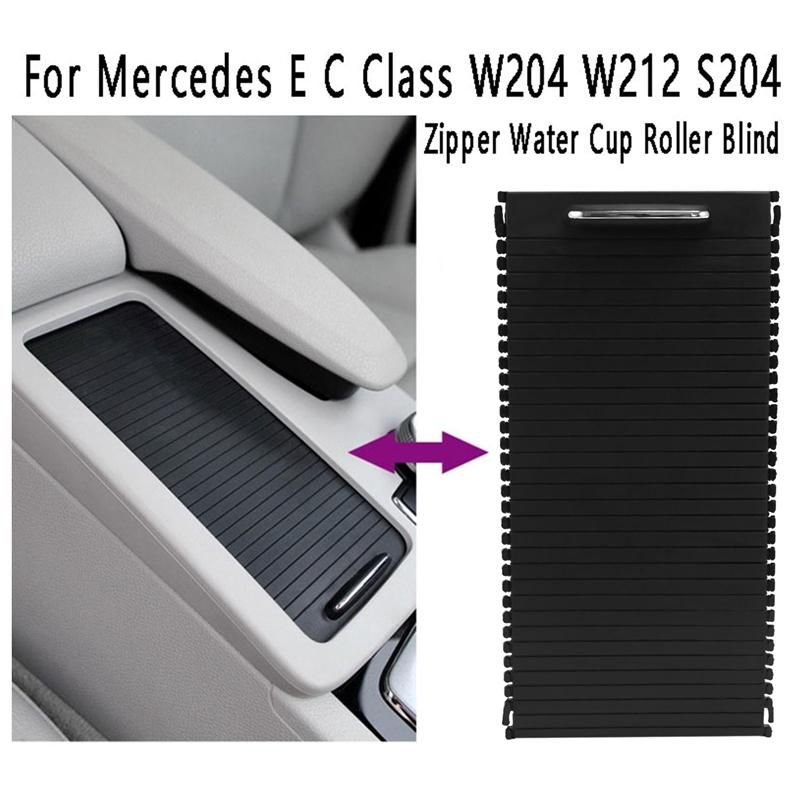 Car Console Roller Blind Central Control Cup Holder Zipper Water Cup Roller Blind for E C Class W204 W212 S204