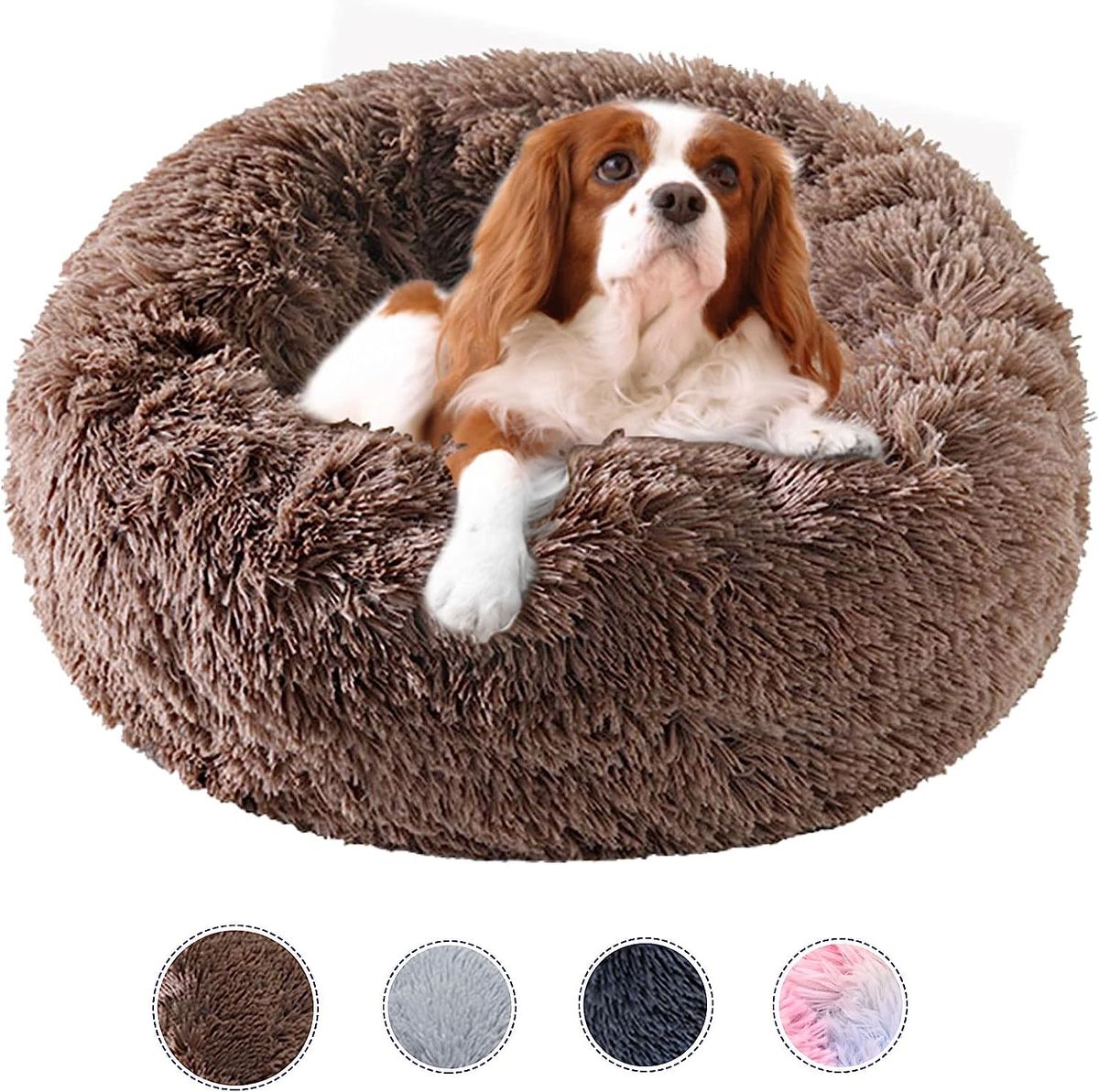 Calming Dog Bed For Small Pets- Washable, Fluffy Anxiety Bed