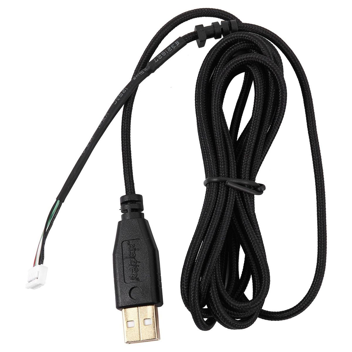 Usb Cable Mice Line For Razer Deathadder Hex Molten 2012 Approx. 2.1M 5 Wires 5 Pins Black Gold Plated Replacement Gaming Mouse