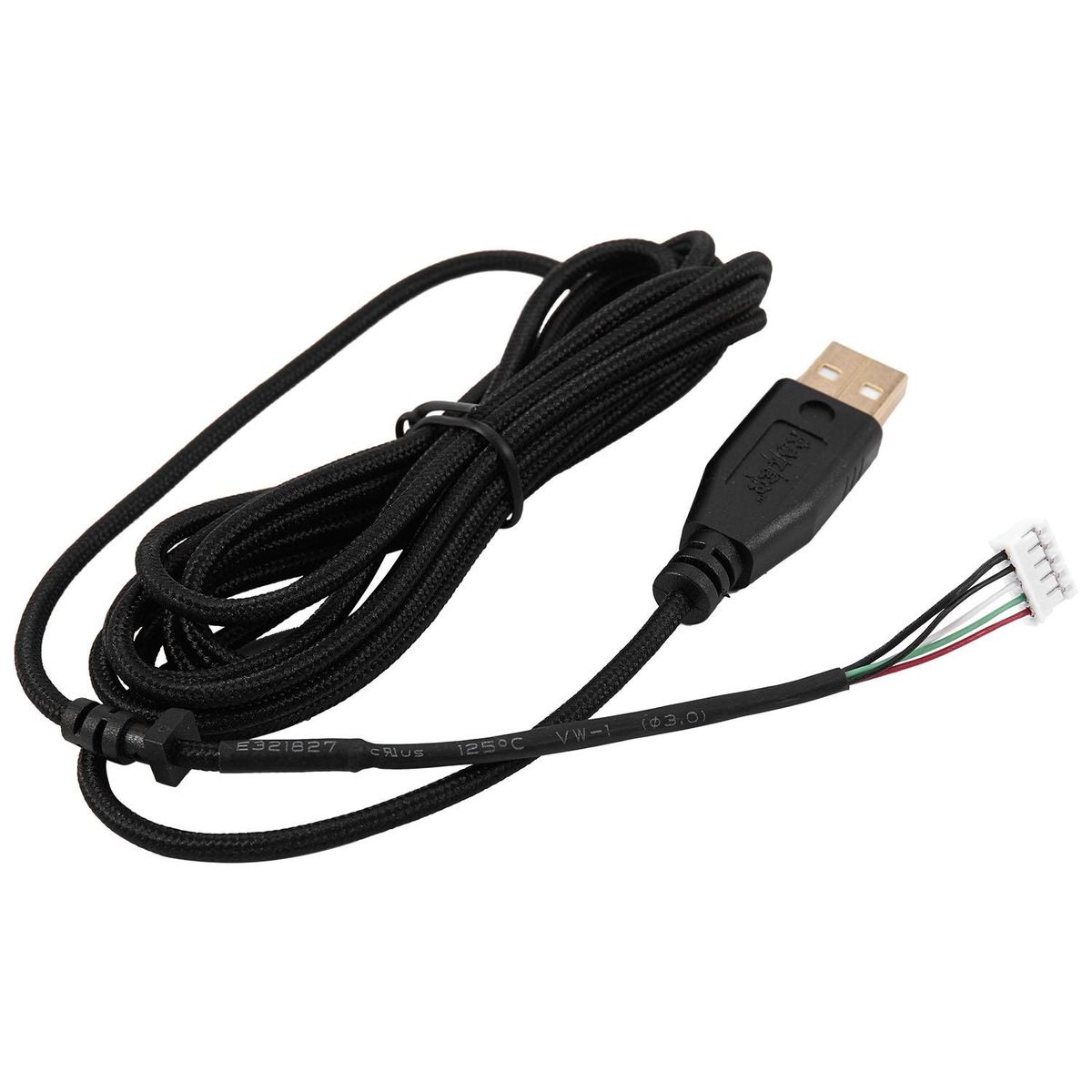 Usb Cable Mice Line For Razer Deathadder Hex Molten 2012 Approx. 2.1M 5 Wires 5 Pins Black Gold Plated Replacement Gaming Mouse