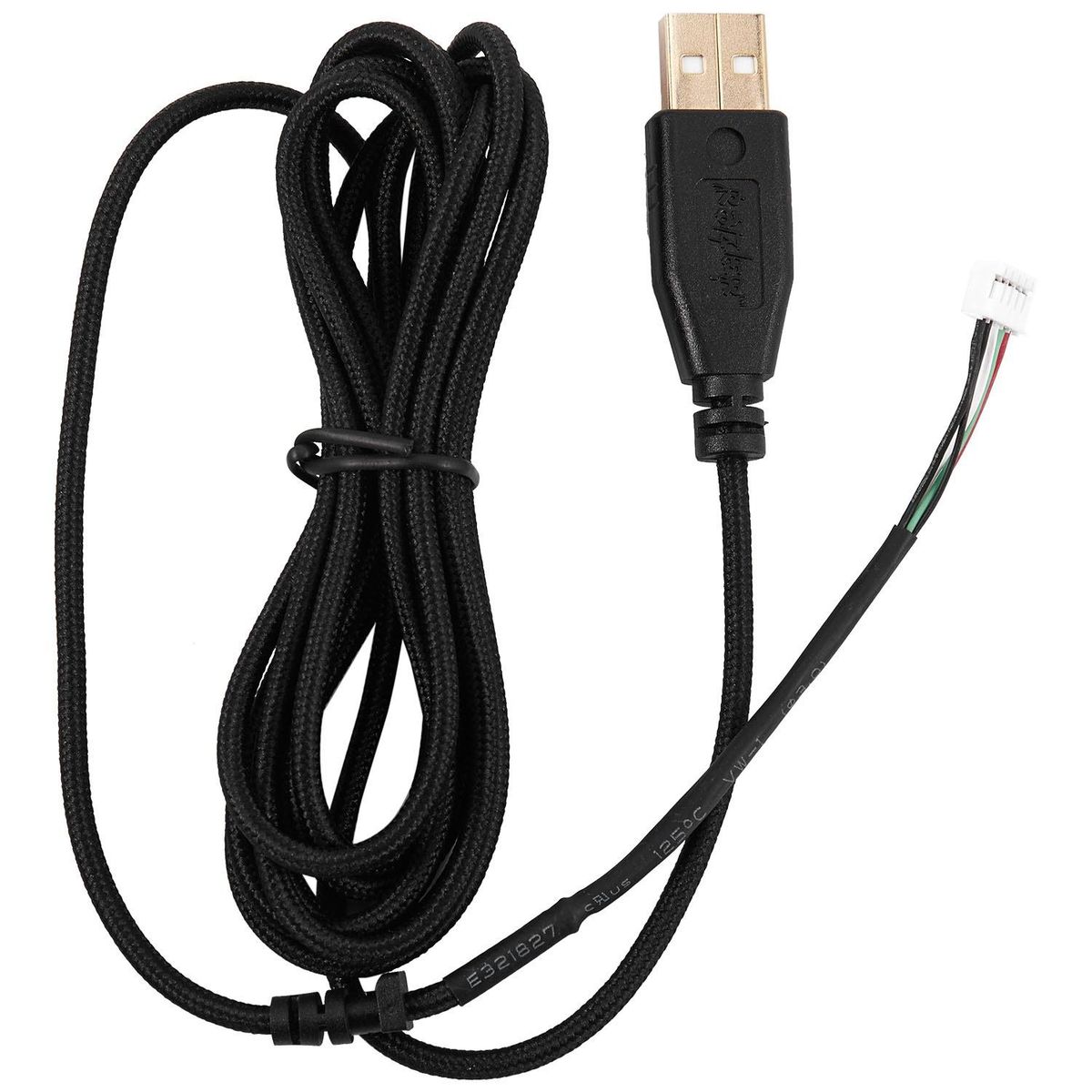 Usb Cable Mice Line For Razer Deathadder Hex Molten 2012 Approx. 2.1M 5 Wires 5 Pins Black Gold Plated Replacement Gaming Mouse