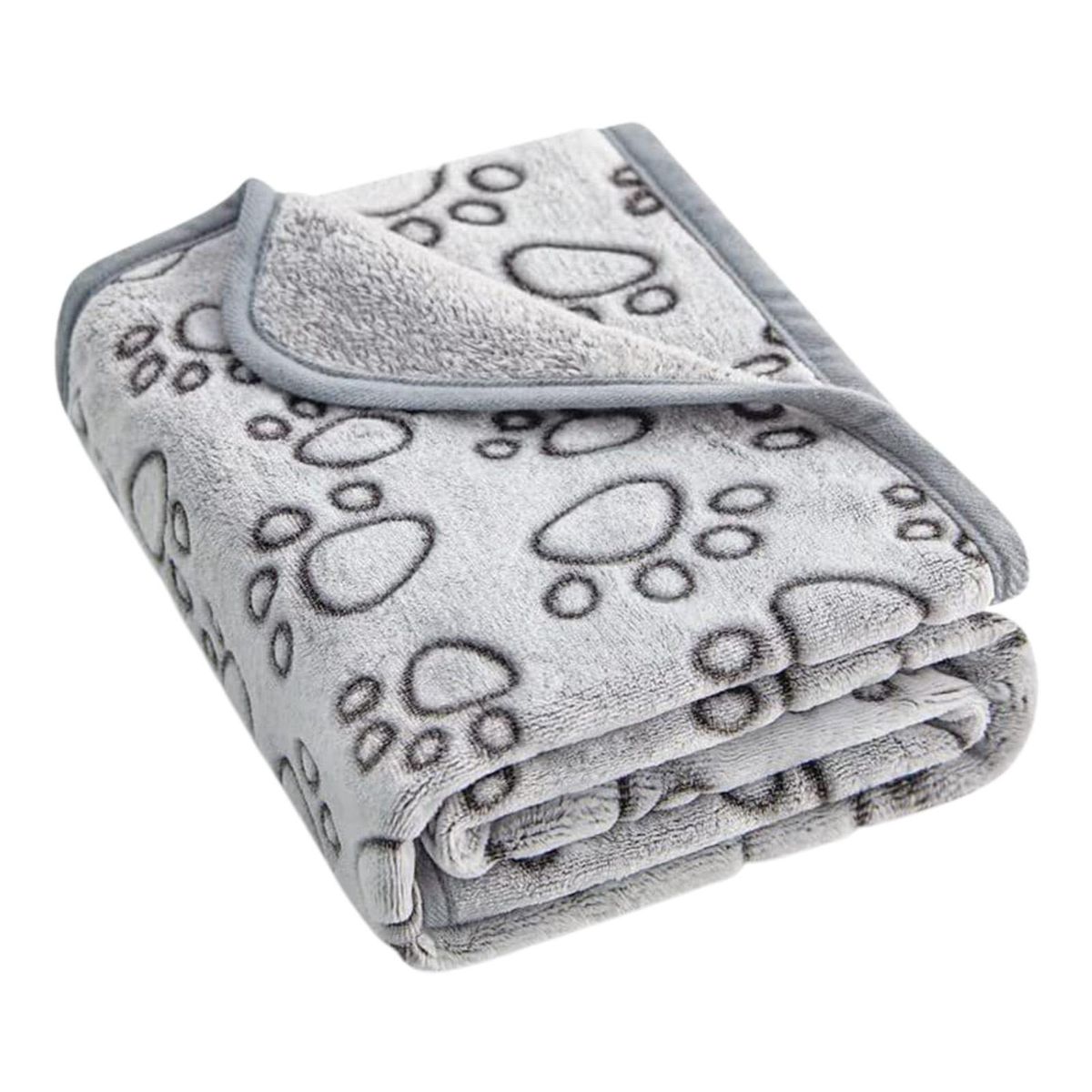 Sherpa Pet Blanket Cozy Paw Print Fleece Blanket Warm Soft for Dogs