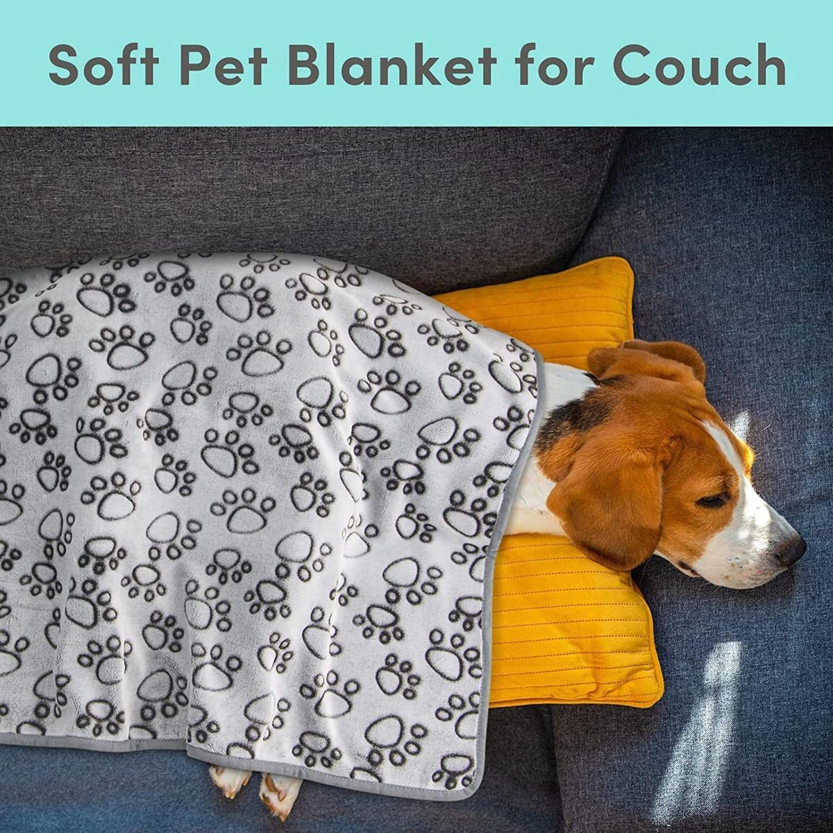 Sherpa Pet Blanket Cozy Paw Print Fleece Blanket Warm Soft for Dogs
