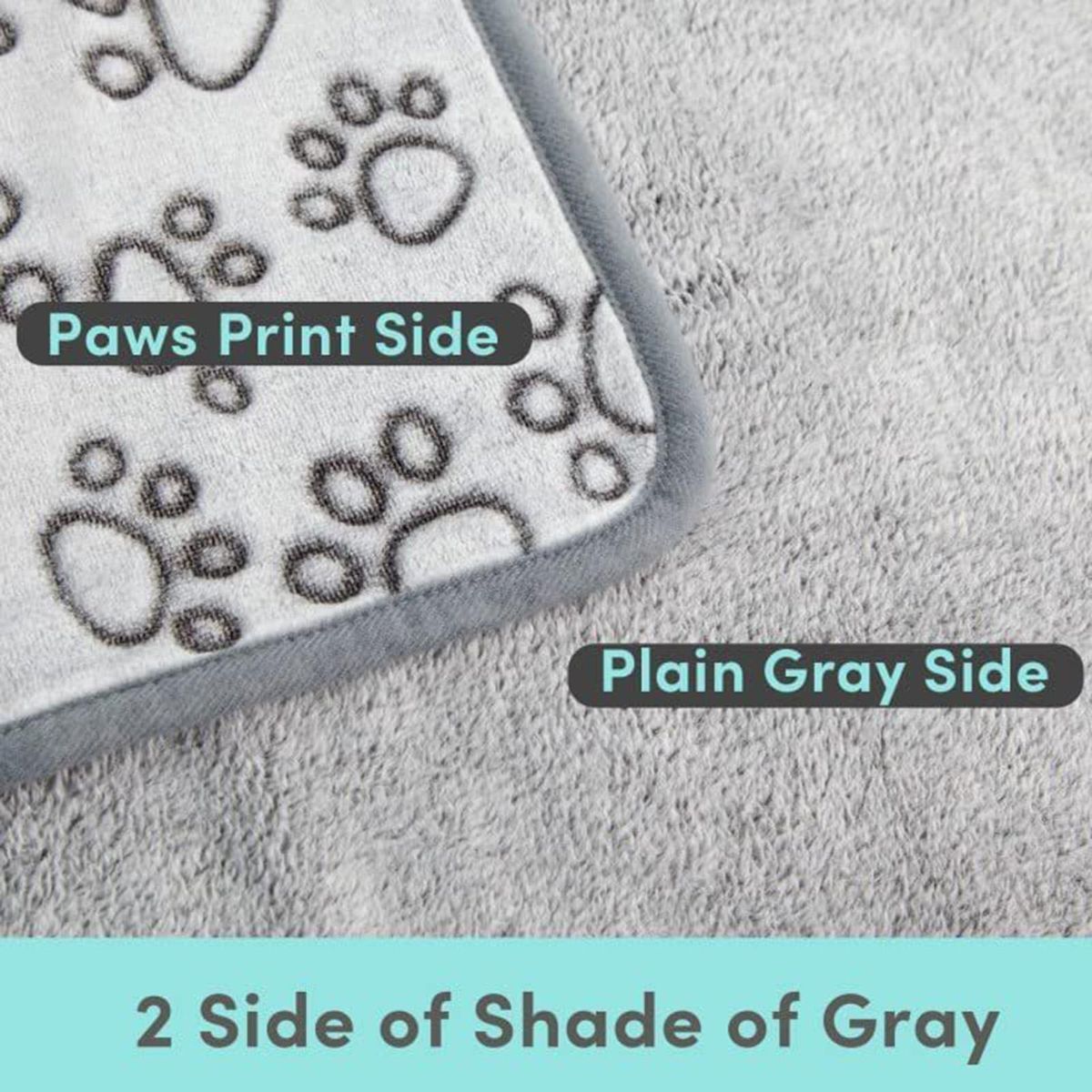 Sherpa Pet Blanket Cozy Paw Print Fleece Blanket Warm Soft for Dogs