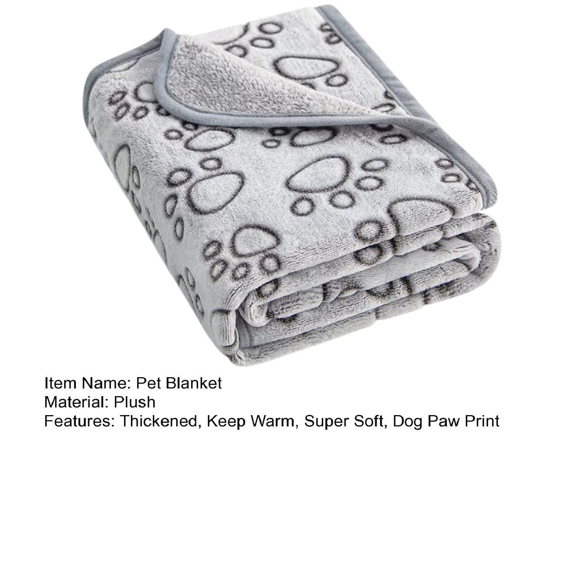Sherpa Pet Blanket Cozy Paw Print Fleece Blanket Warm Soft for Dogs