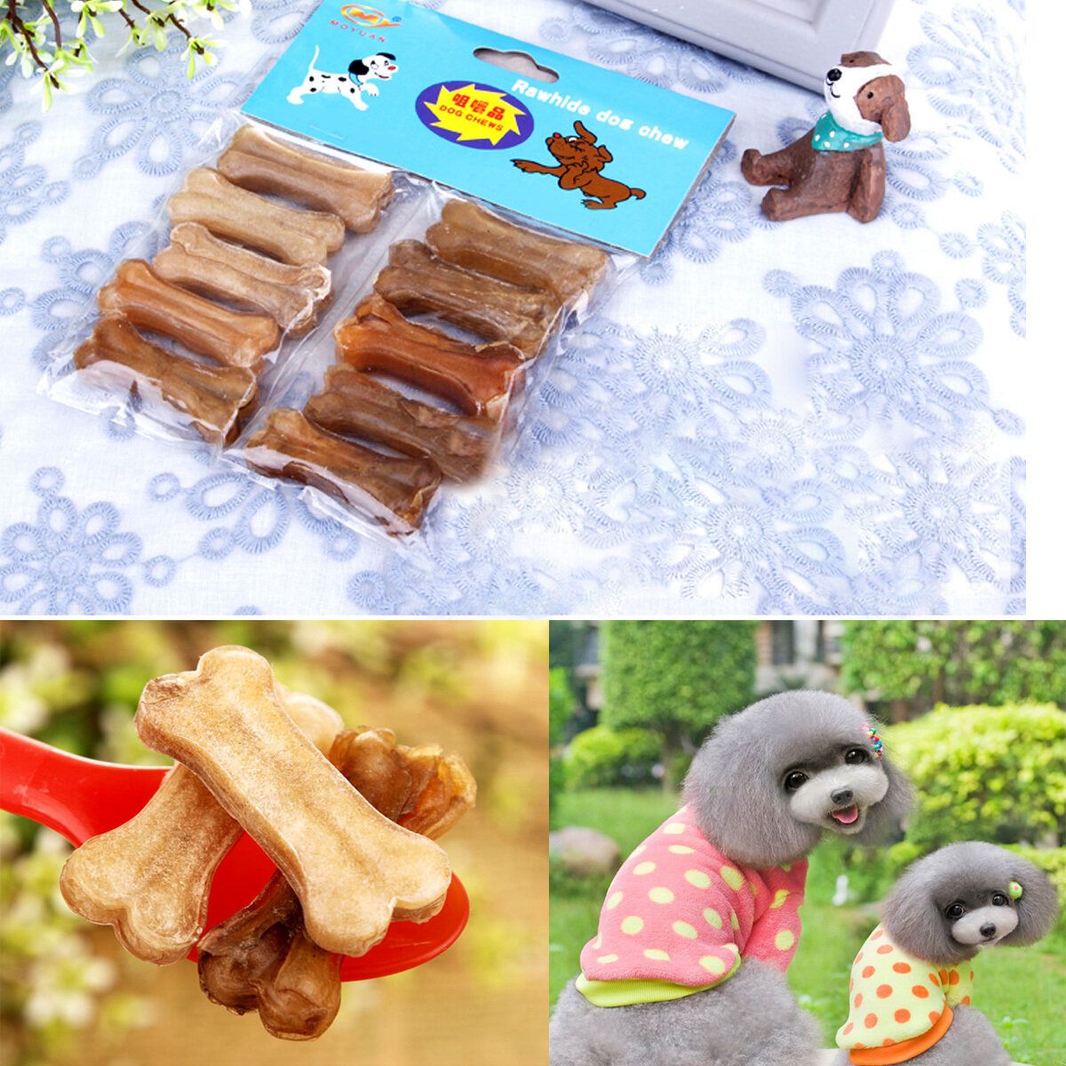 10pcs Dainty Chews Snack Food Treats Bones For Pet Dog