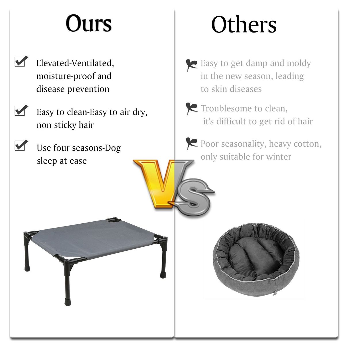 Elevated Dog Bed Elevated Pet Bed Portable Raised Pet Cot