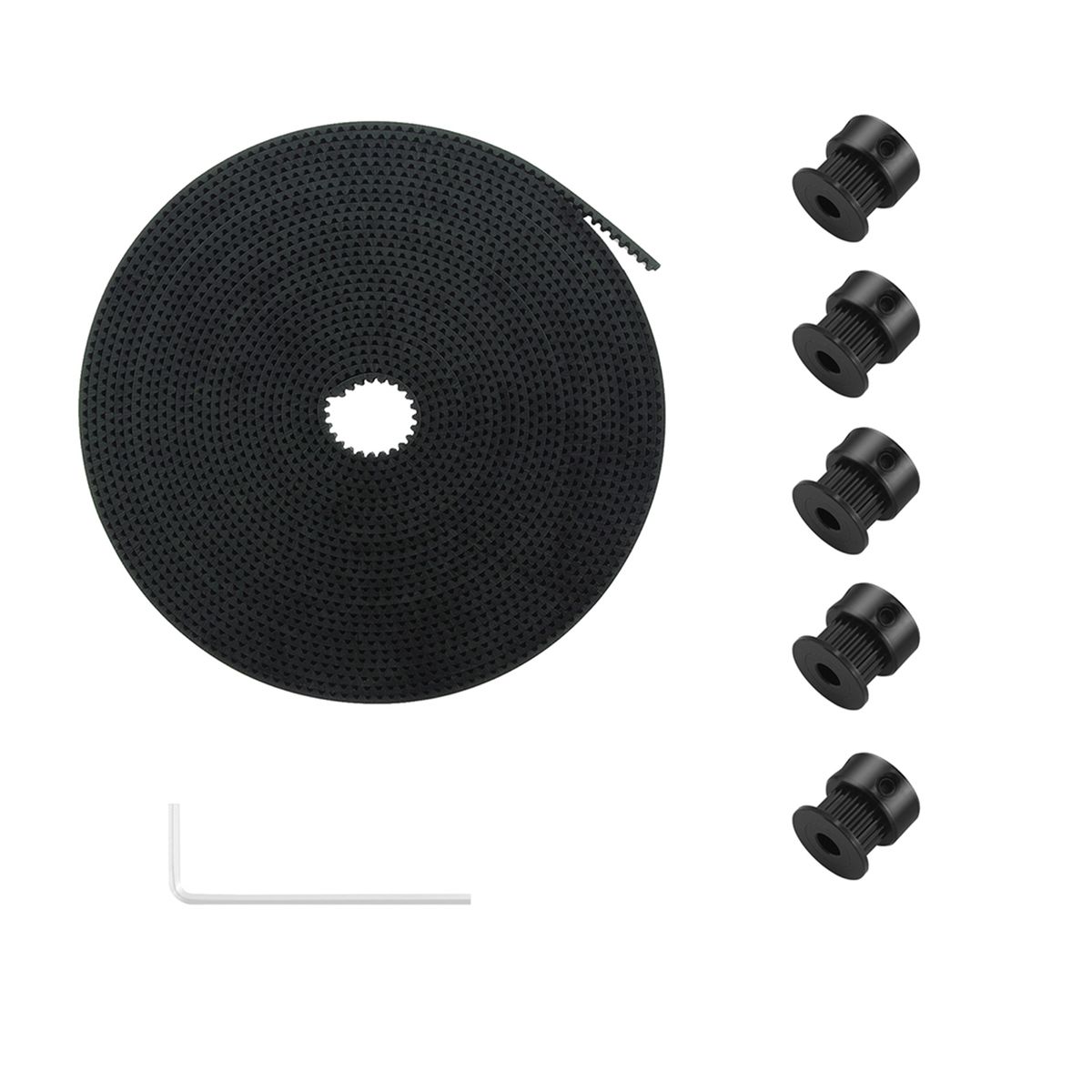 5 Meters GT2 Timing Belt 6mm Width With 5pcs GT2 20 Teeth