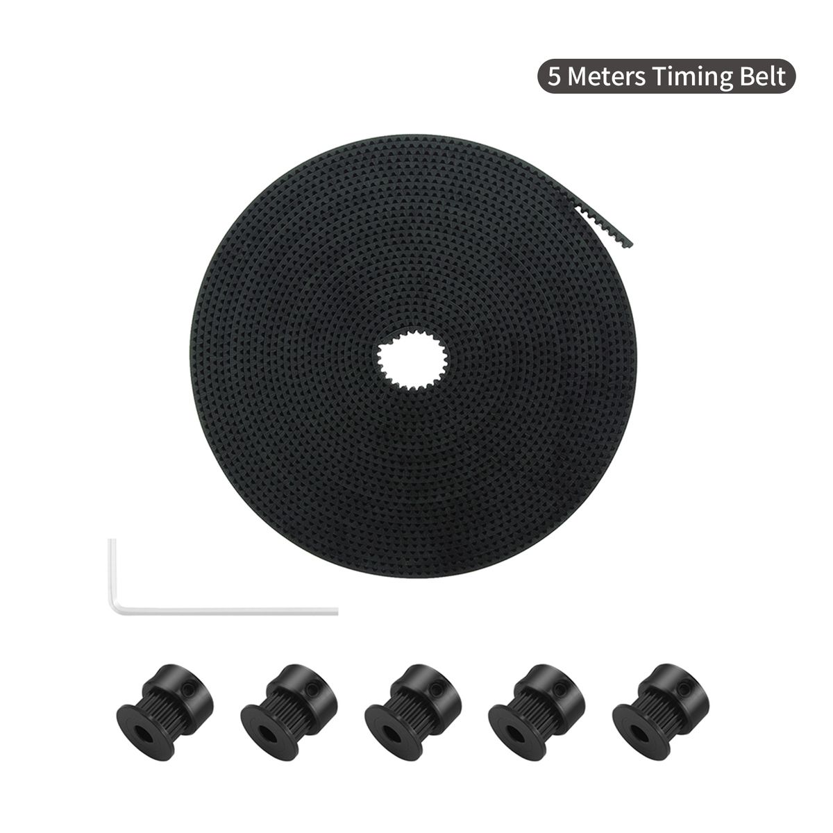 5 Meters GT2 Timing Belt 6mm Width With 5pcs GT2 20 Teeth