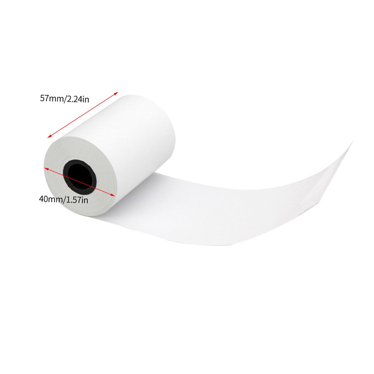 4 Rolls Thermal Receipt Paper 57x40mm/2.24x1.57in White