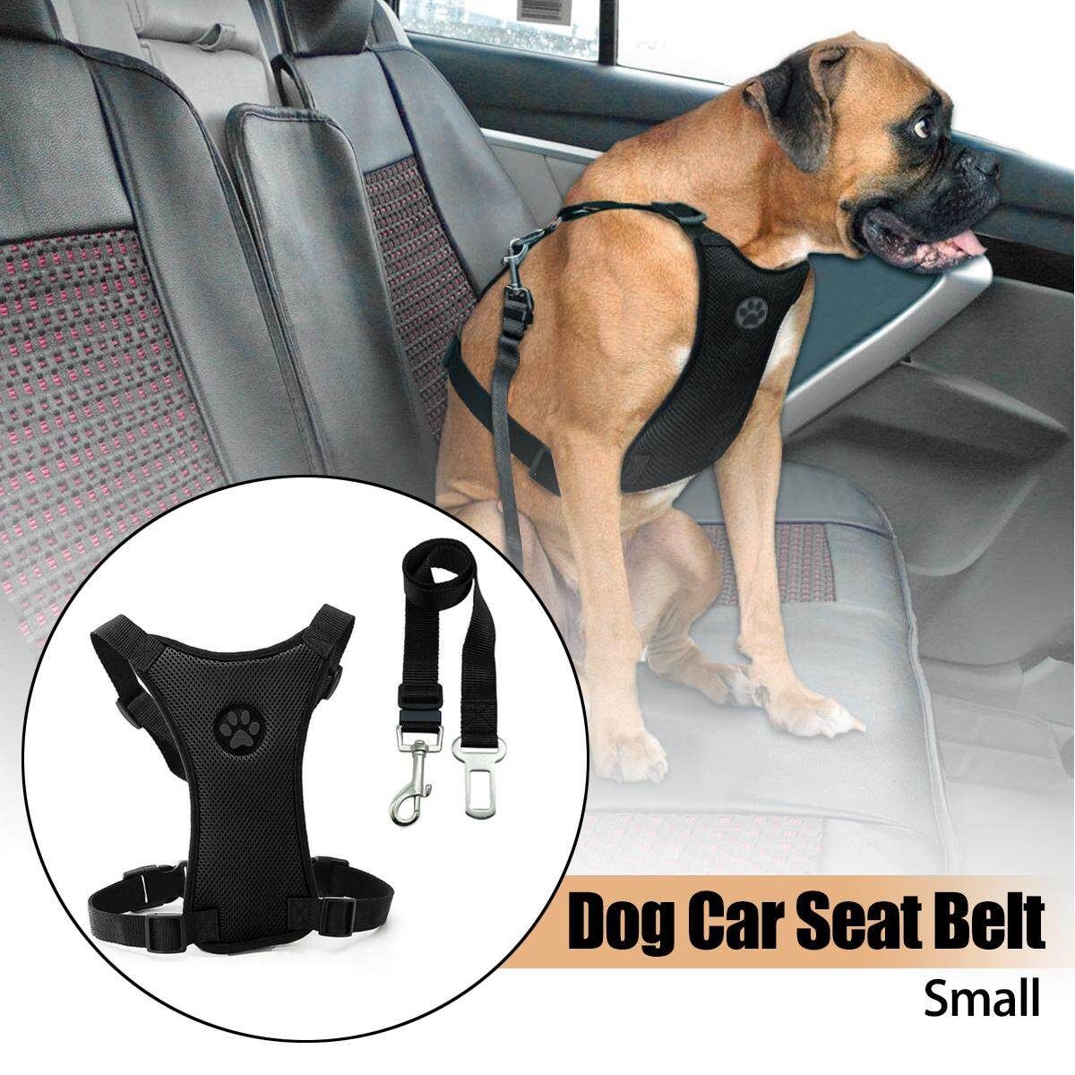 Air Mesh Dog Safety Car Seat Belt Adjustable Harness Leash Strap Pet Travel S