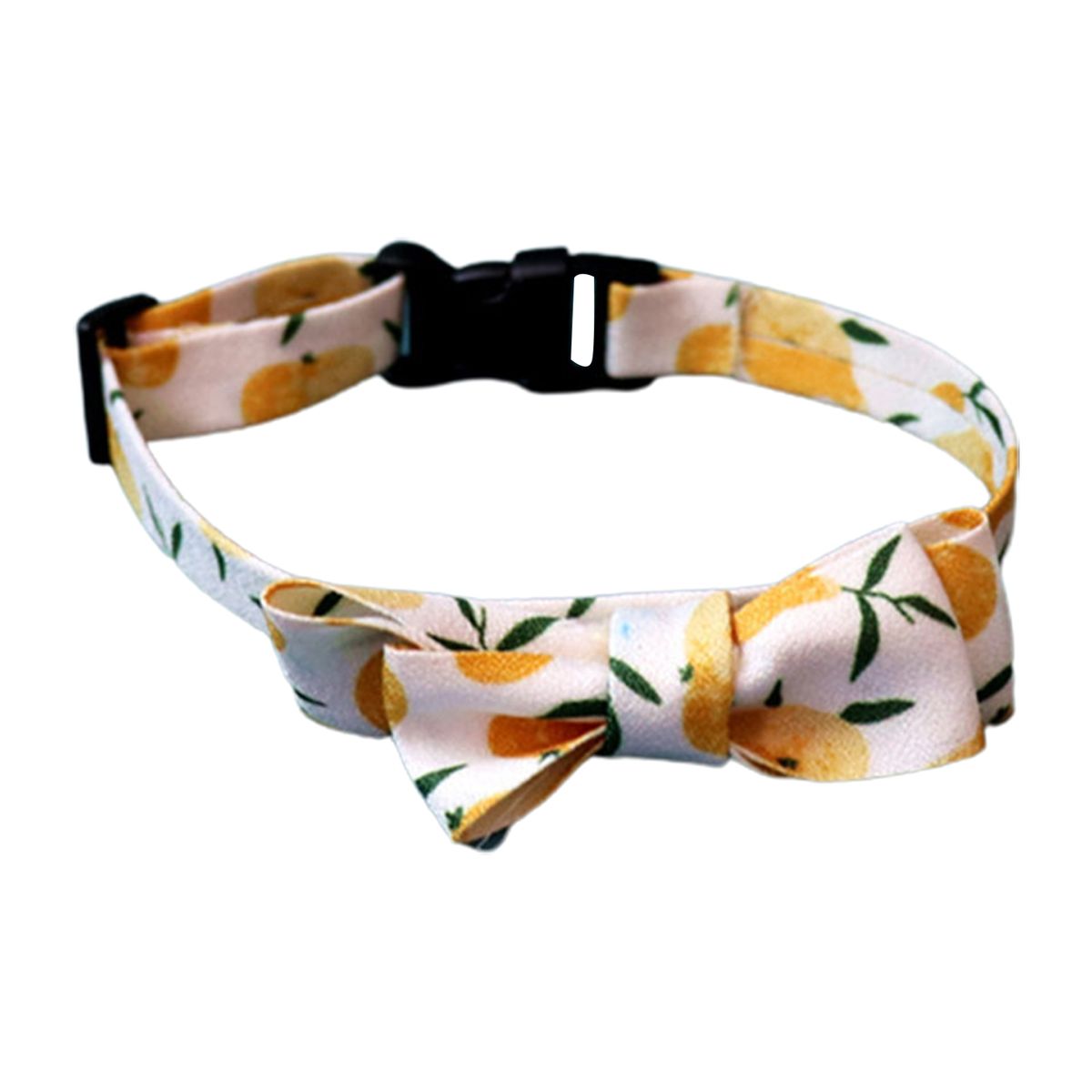Pet Bow Tie Dog Cat Print Collar Pet Neck Strap Yellow