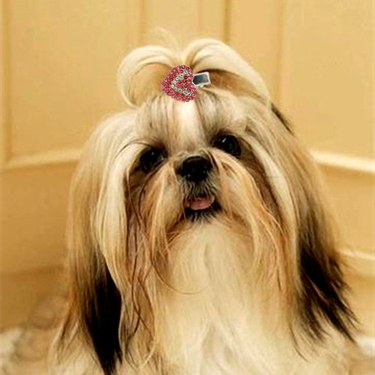 Dog Hair Clip Love-Heart Style Hair Clip Pet Headwear Decor E
