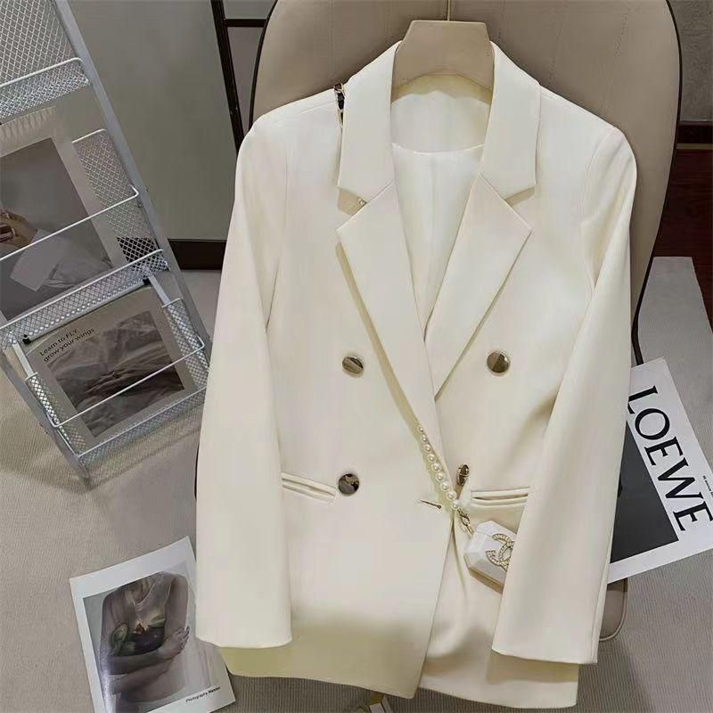 Women's Suit White Suit Elegant Early Spring Coat Spring and Autumn Korean Style British Style Advanced Texture Fashionable Suit