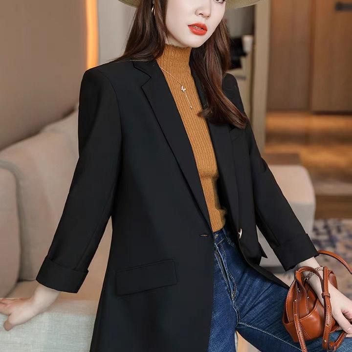High-Grade Fried Street Suit Jacket for Women Spring and Autumn 2022 New Casual Temperament Slimming Loose Small Suit for Women