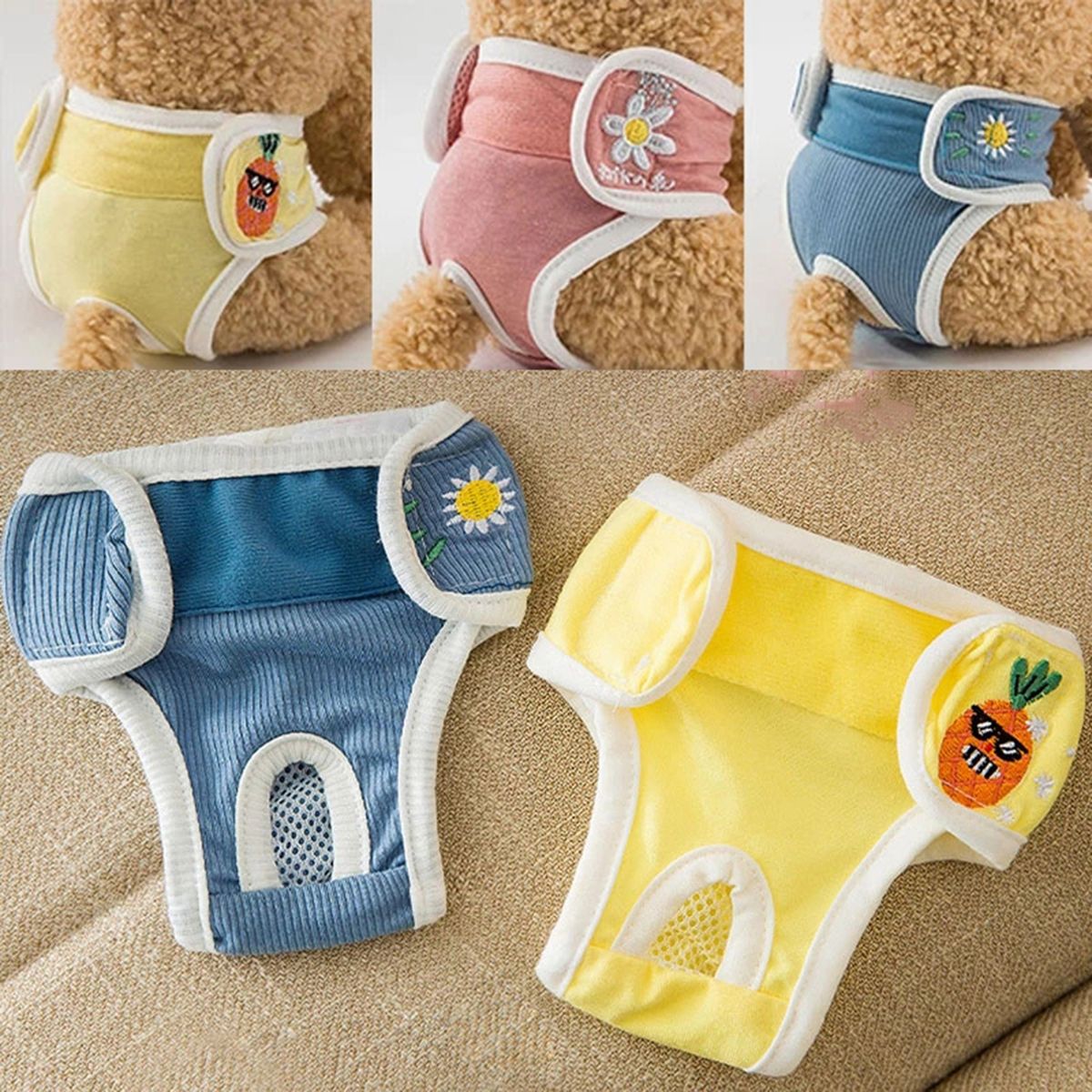 Dog Diapers Reusable Washable Cover Up Panties Adjustable