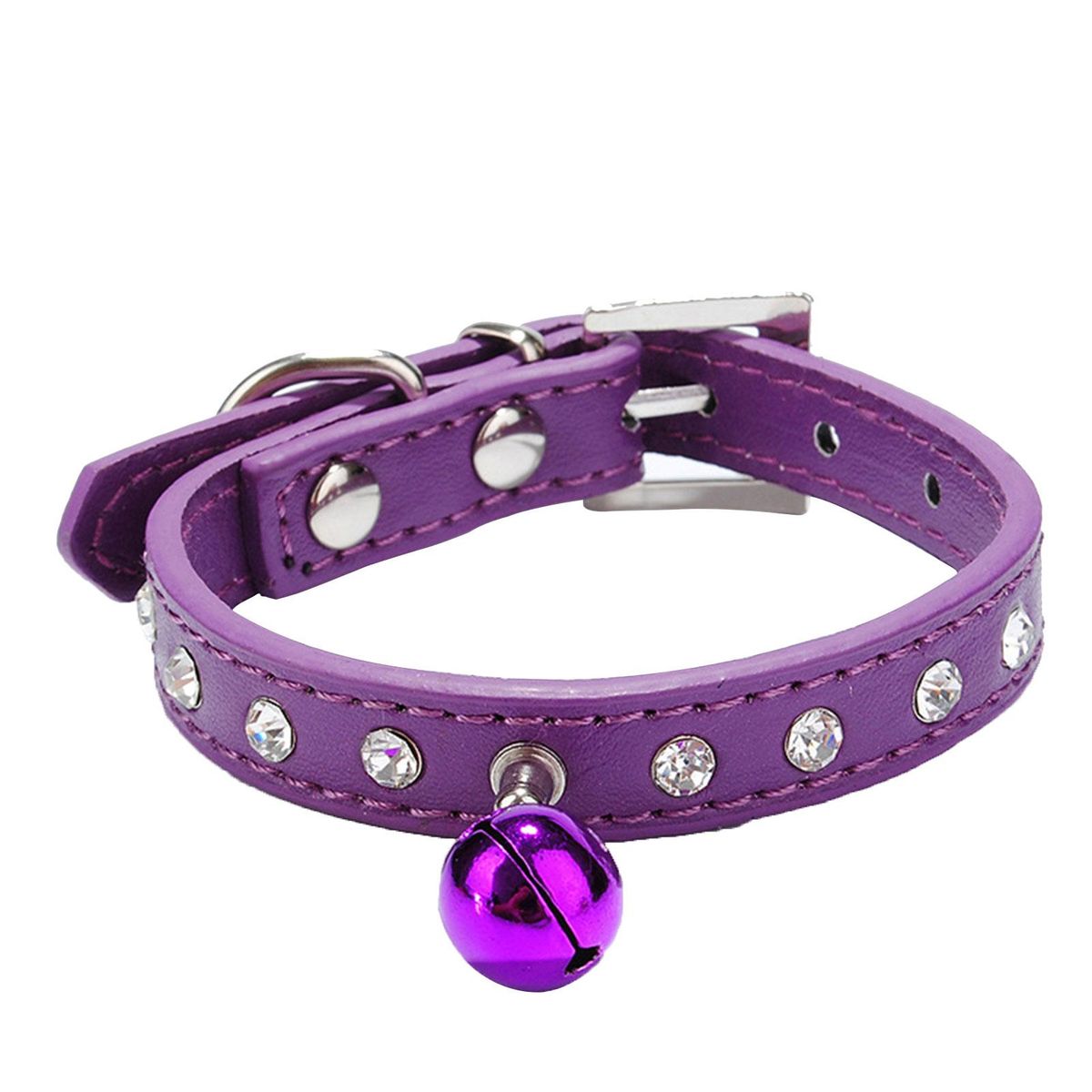 Collar Cute Adjustable Fashion Cat Collar with Bells-Purple
