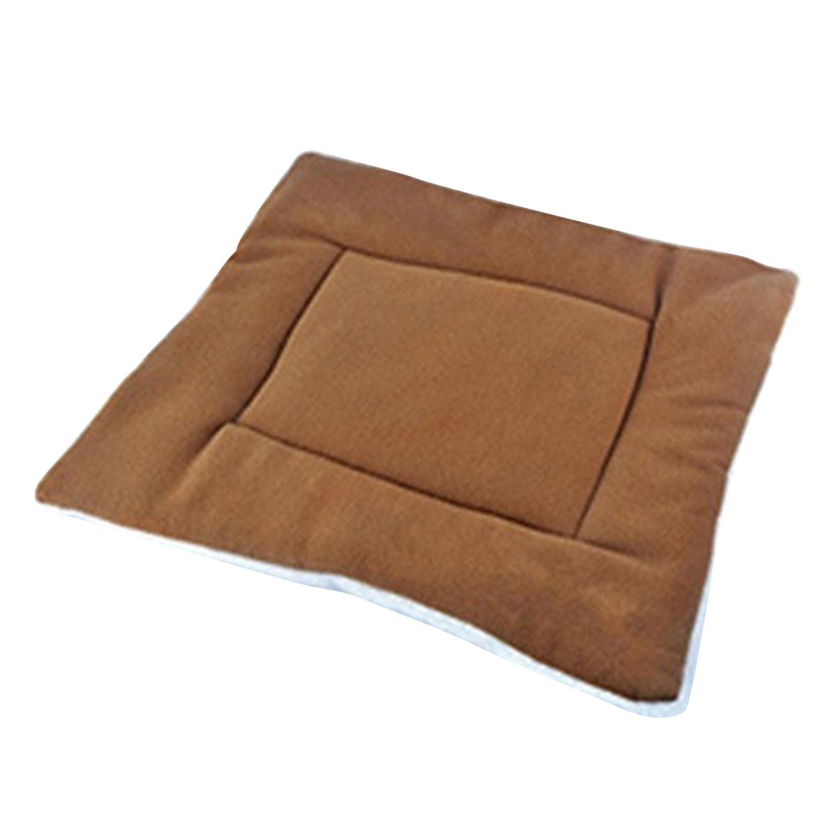 Pet Mat Soft Washable Square Shape Soft Pet Cushion-Coffee