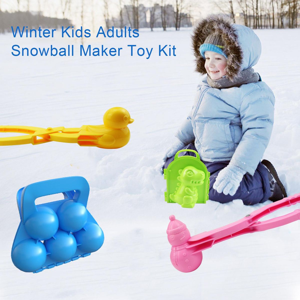 1 Set Snowball Toy Winter Outdoor Snowball Maker Mold Kit