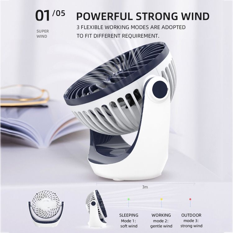 OCUBE D602 4W USB Charging Portable Desktop Fan