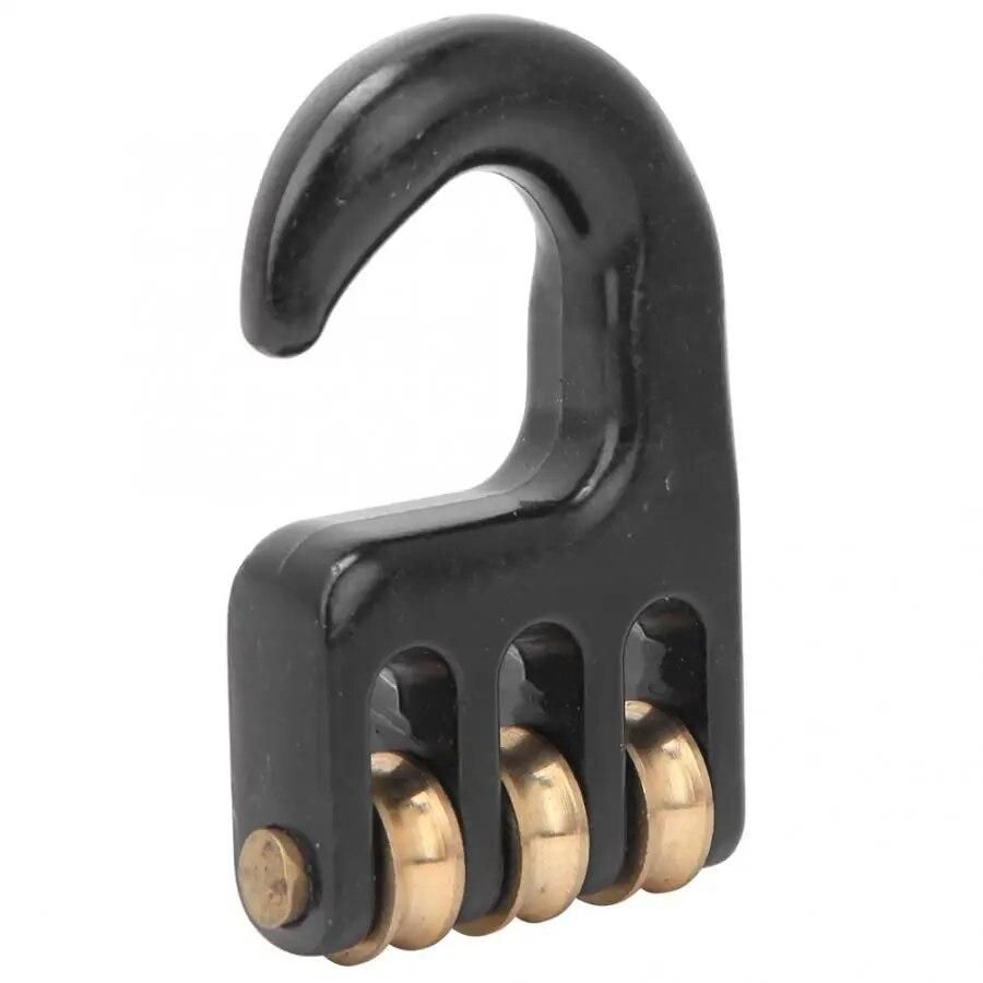 Universal Windsurf Rigging Pulley Hook 3 Roll Wheel Aluminium Alloy Black Surf Sail Pulley Hook Hardware Windsurfing Accessories