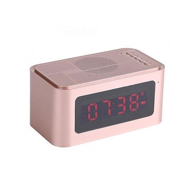 Multi-function Bluetooth Digital Alarm Clock LED Stereo Speaker FM Radio/MP3 Player/TF Gold HT-S