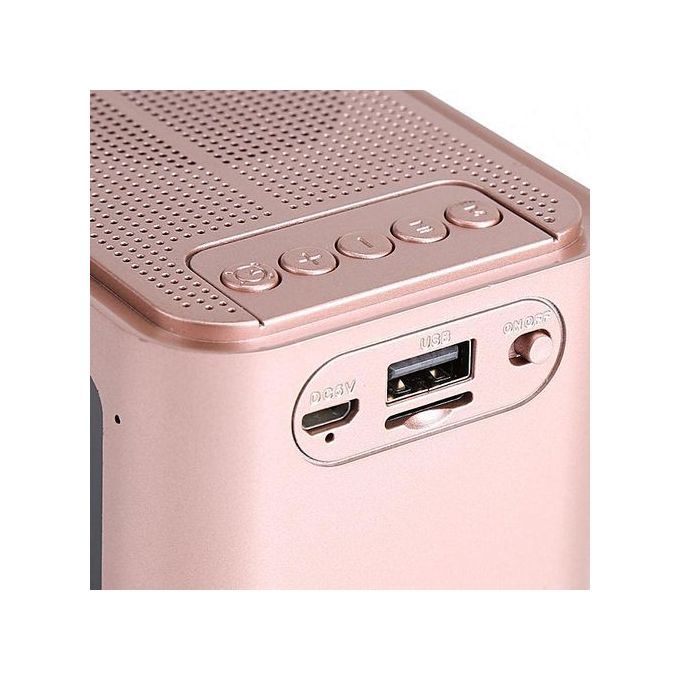 Multi-function Bluetooth Digital Alarm Clock LED Stereo Speaker FM Radio/MP3 Player/TF Gold HT-S