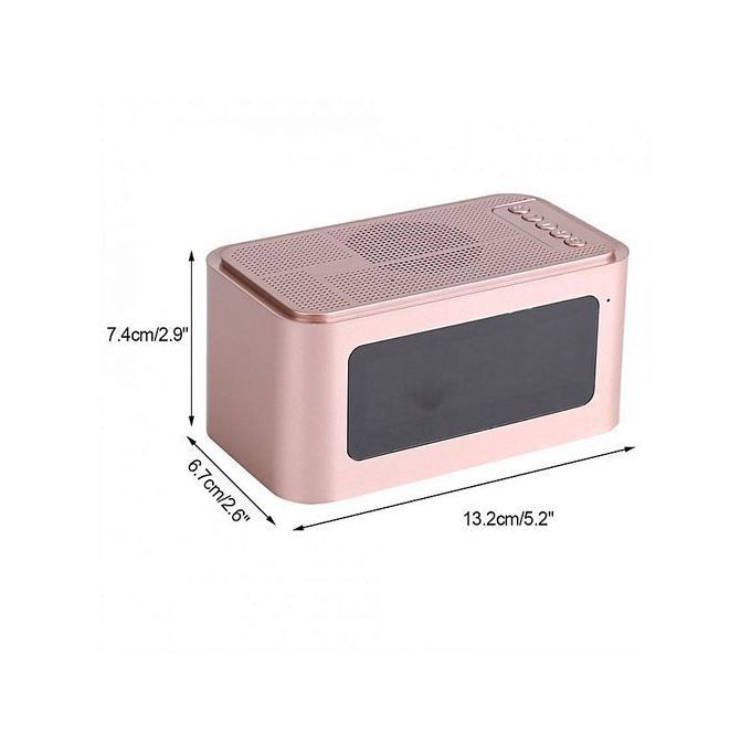 Multi-function Bluetooth Digital Alarm Clock LED Stereo Speaker FM Radio/MP3 Player/TF Gold HT-S