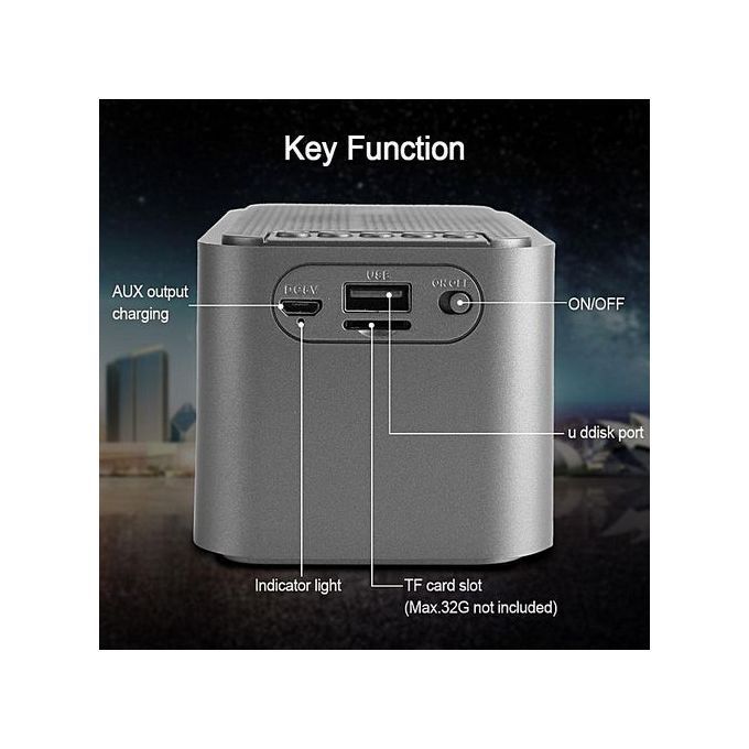 Multi-function Bluetooth Digital Alarm Clock LED Stereo Speaker FM Radio/MP3 Player/TF Gold HT-S