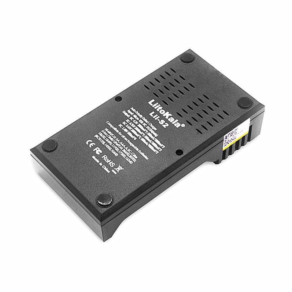 Liitokala Lii-S2 Battery Charger LCD 2 Slots for 18650 26650 21700 18350 AA AA Lithium NiMH Battery Auto-polarity Detector Charger