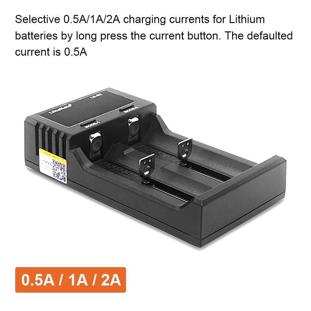 Liitokala Lii-S2 Battery Charger LCD 2 Slots for 18650 26650 21700 18350 AA AA Lithium NiMH Battery Auto-polarity Detector Charger