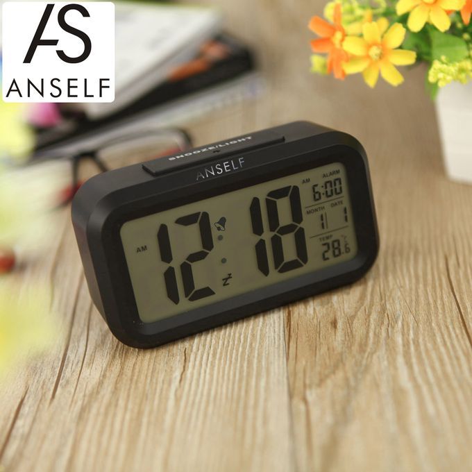 Anself LED Digital Alarm Clock Repeating Snooze Light-activa