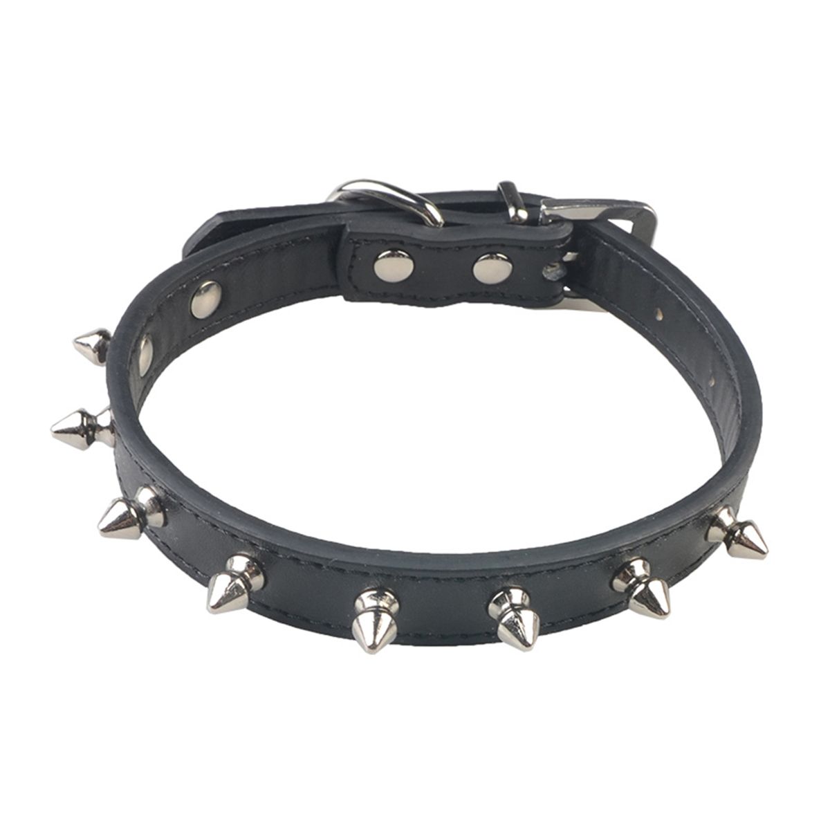 Adjustable Pet Dog Collar, Single Row Bite Proof Rivet Cat