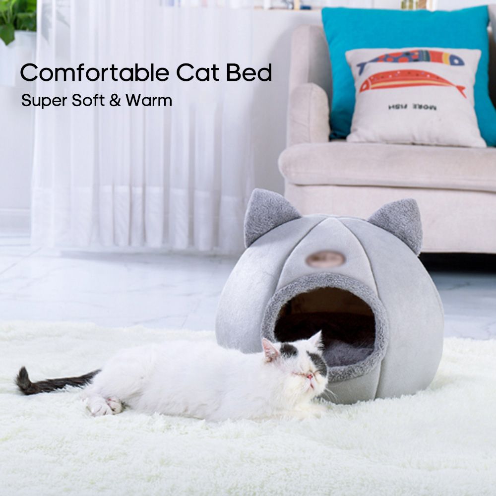 Warm Cat Bed Winter Soft Comfortable Pet Nest Indoor