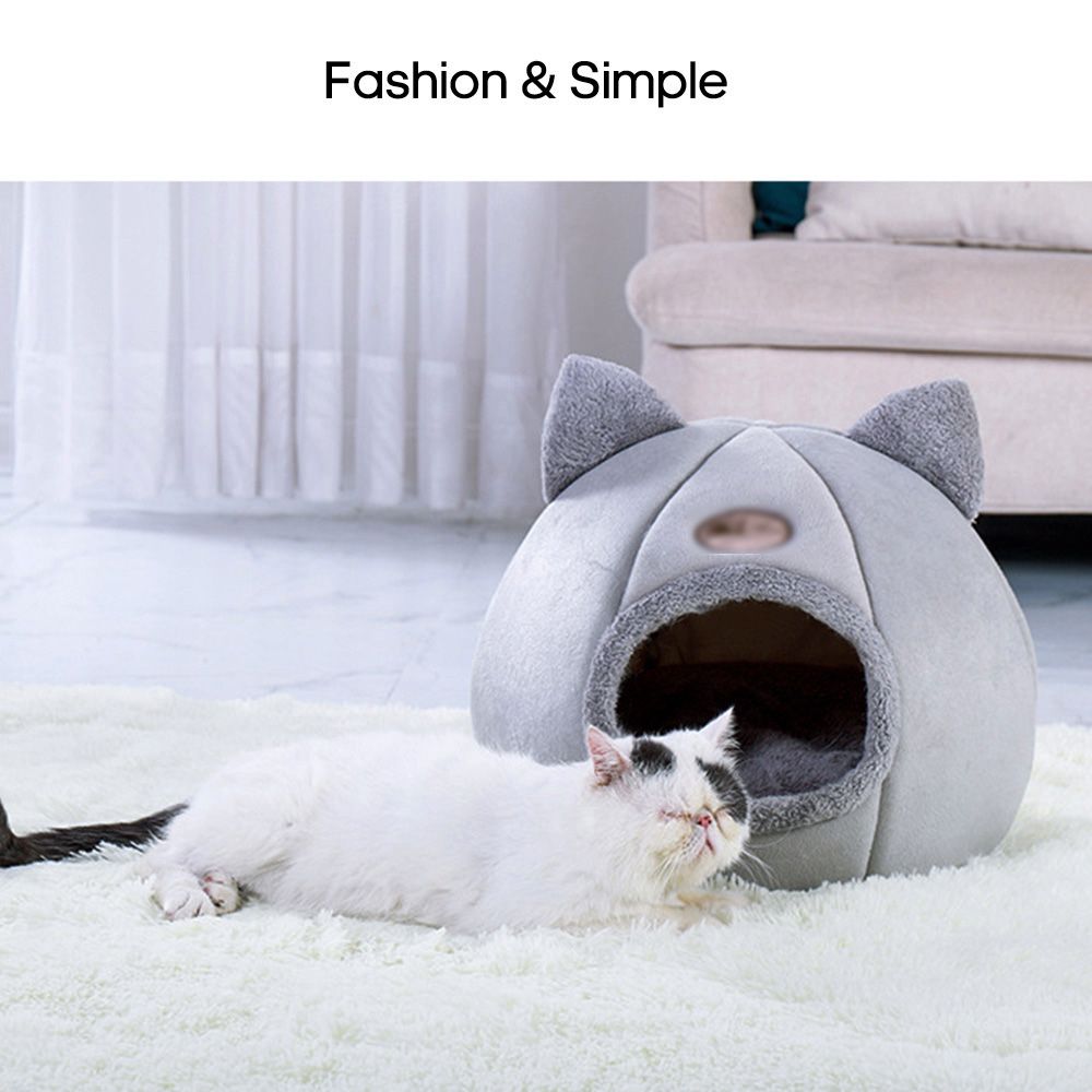 Warm Cat Bed Winter Soft Comfortable Pet Nest Indoor
