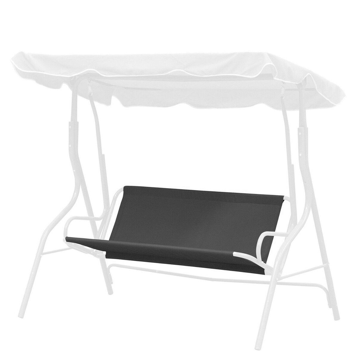 Garden Swing Chair Seat Replacement Canopy Spare Cover 138x52x52cm Waterproof Polyester Cushion Patio Outdoor Sunshade Dark Grey
