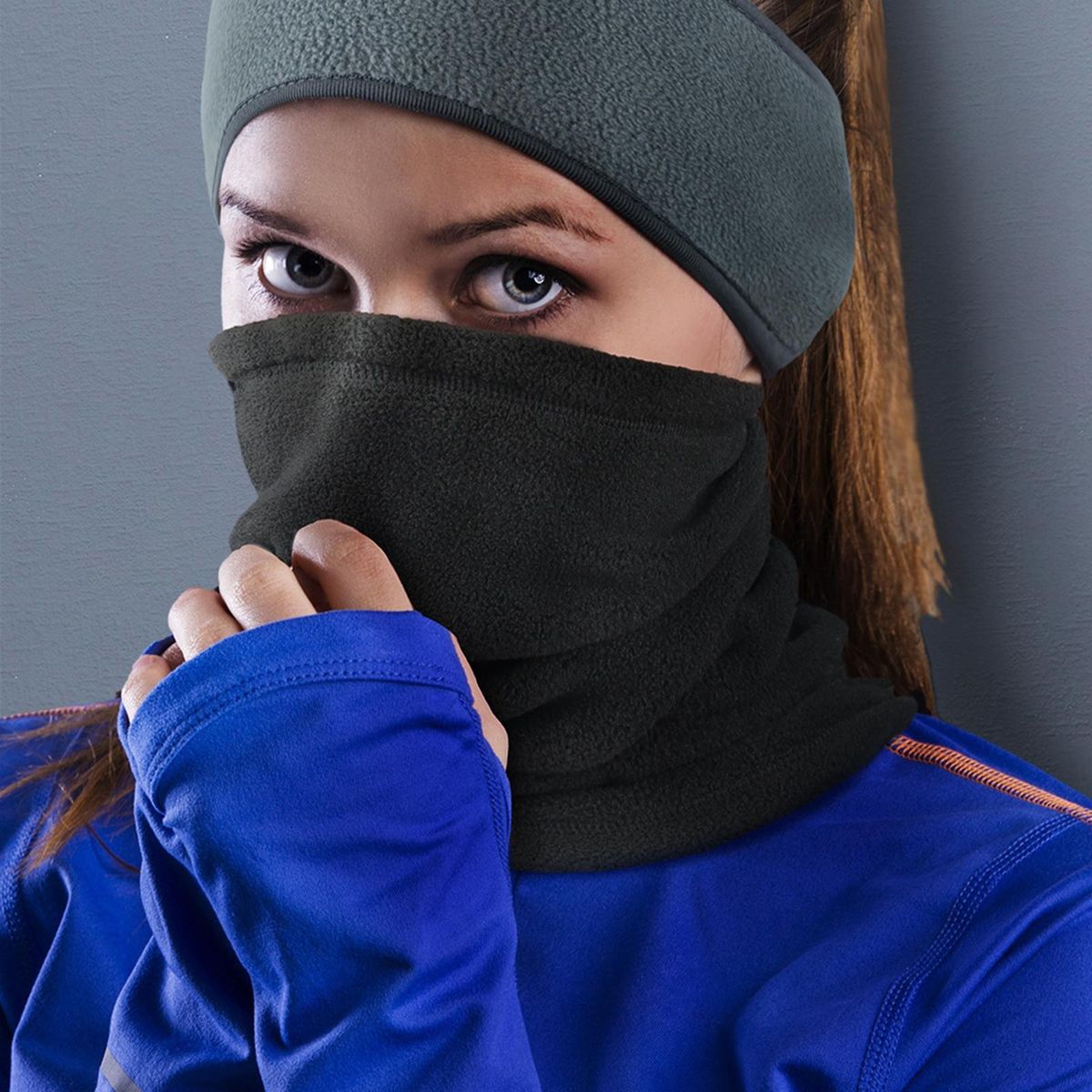 Bandanas Scarf Cold Weather Face Cover Scarf Black