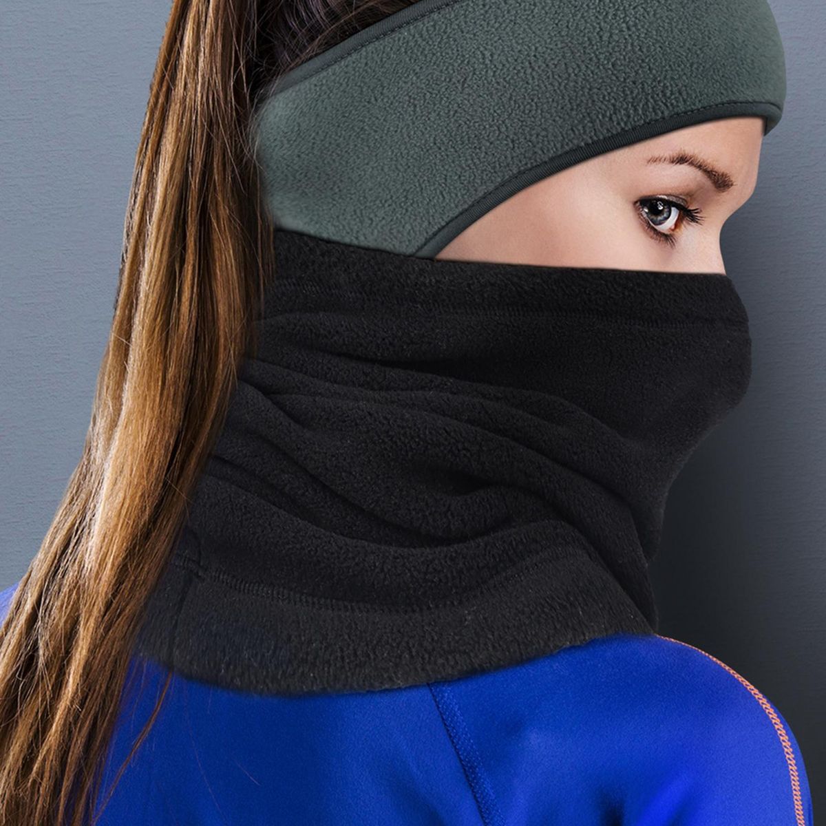 Bandanas Scarf Cold Weather Face Cover Scarf Black
