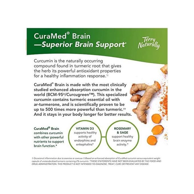 Brain Curamed 60 Caps Brain Health, Mental Clarity N Focus