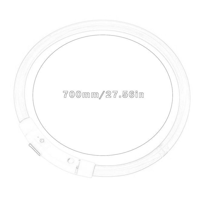 Dog  Ollar USB Re Hargeable Light-emitting Pet  Ollar TPU Dog Safety Light-red-70CM